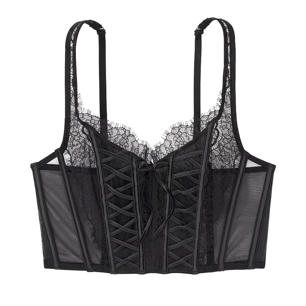 VICTORIAS SECRET Dream Angels Unlined Lace-Up Corset Top | S-DD